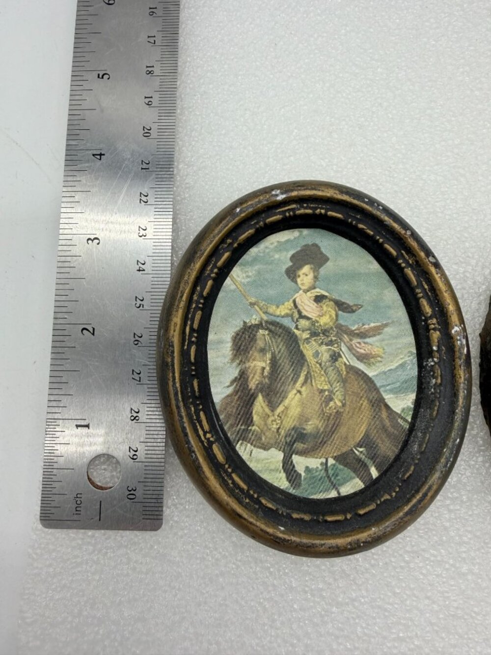 Trio Of Miniature Famous Art Prints in Chalkware Frames Marie Antoinette-AS IS - Picture 6 of 8
